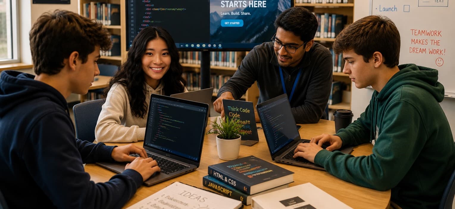 Angel and Team collaborating on code at Angels Flow